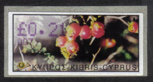 Cyprus Stamps 195 Vending Machine Labels Type E 2002 Larnaca (007)
