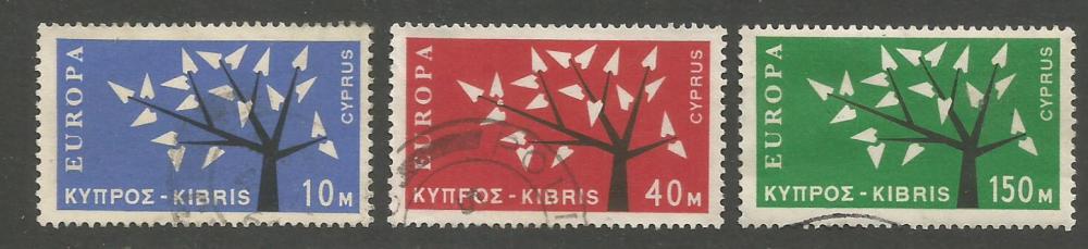 Cyprus Stamps SG 224-26 1963 Europa Tree - USED (h954)