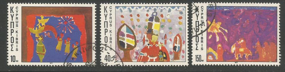 Cyprus Stamps SG 497-99 1977 Christmas - USED (h963)