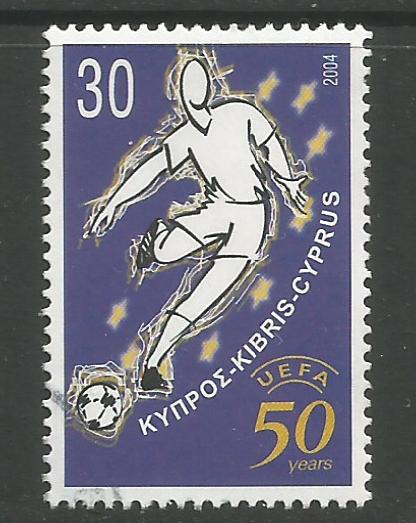 Cyprus Stamps SG 1070 2004 50th Anniversary of UEFA football - USED (h972)
