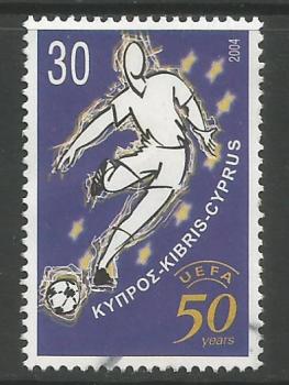 Cyprus Stamps SG 1070 2004 50th Anniversary of UEFA football - USED (h973)
