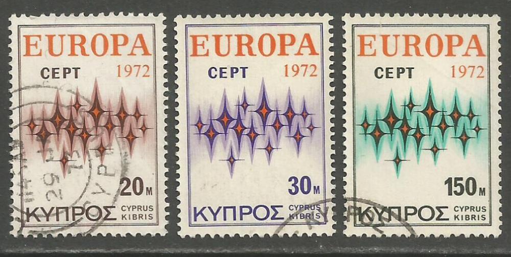 Cyprus Stamps SG 387-89 1977 Europa Communications - USED (h978)