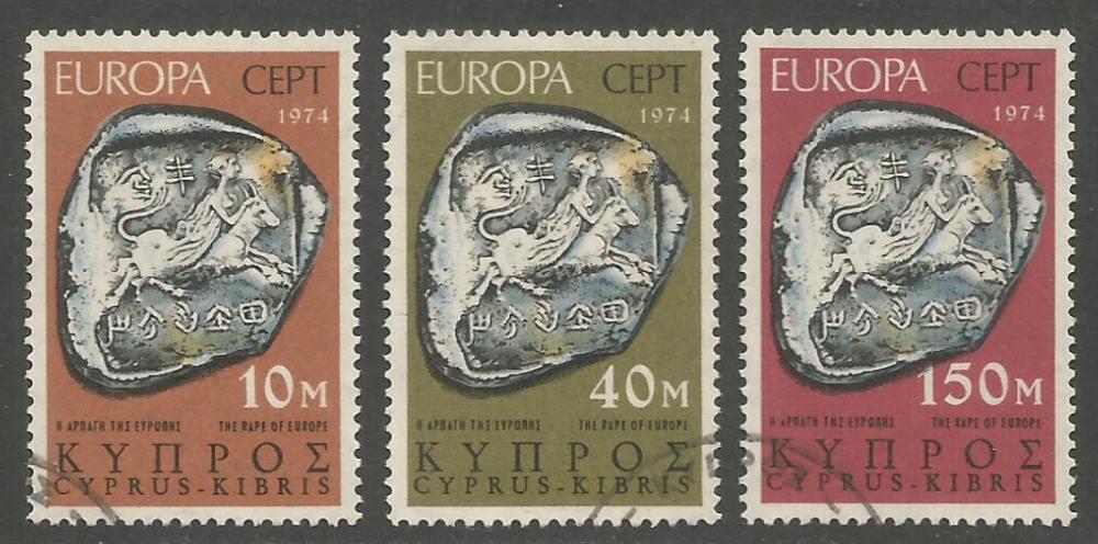 Cyprus Stamps SG 423-25 1974 Europa Sculpture - USED (h979)