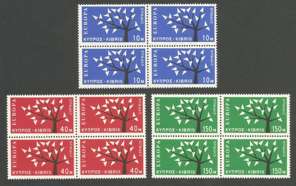 Cyprus Stamps SG 224-26 1963 Europa Tree - Block of 4 MINT