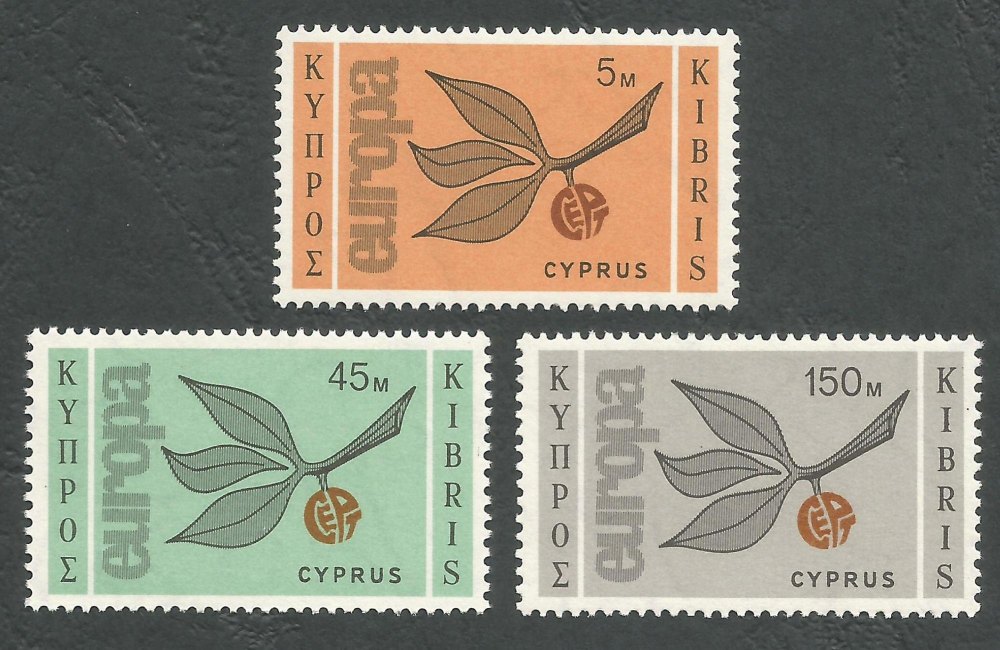 Cyprus Stamps SG 267-69 1965 Europa Sprig - MLH