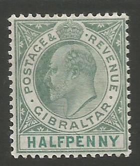Gibraltar Stamps SG 0056 or 56a 1905 Halfpenny - MH (k031)