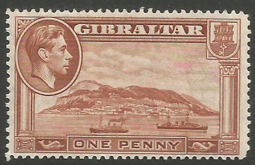 Gibraltar Stamps SG 0122 1938 One Penny - MLH (k041)