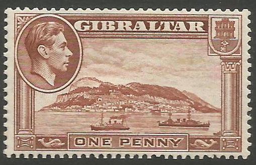 Gibraltar Stamps SG 0122ab 1940 One Penny - MLH (k042)