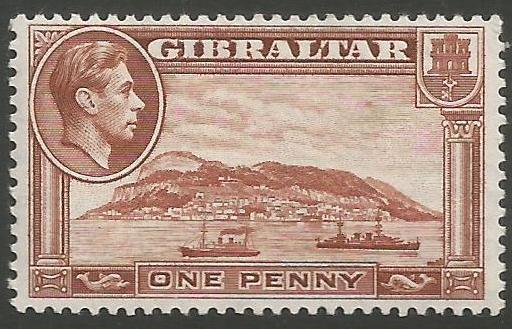 Gibraltar Stamps SG 0122b 1942 One Penny - MLH (k043)