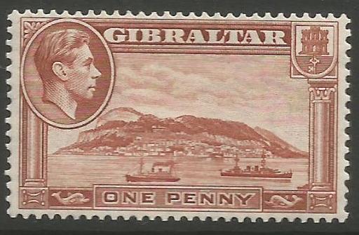 Gibraltar Stamps SG 0122d 1949 One Penny - MLH (k045)