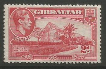 Gibraltar Stamps SG 0124c 1944 Two penny - MLH (k049)