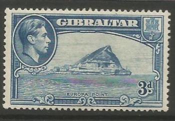Gibraltar Stamps SG 0125 1938 Three penny - MLH (k050) 