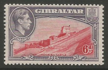 Gibraltar Stamps SG 0126b 1942 Six penny - MLH (k54)