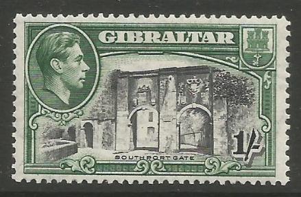 Gibraltar Stamps SG 0127b 1942 One Shilling - MLH (k056)