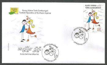 North Cyprus Stamps SG 0790 2015 Saint Valentines Day - Official FDC