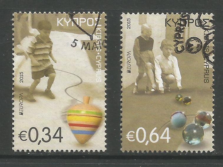 Cyprus Stamps SG 2015 (f) Europa Old Toys Spinning Top and Marbles - USED (