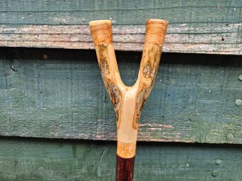 Irish blackthorn thumb stick with an ash handle and burr birch spacer + 2 blackthorn caps.