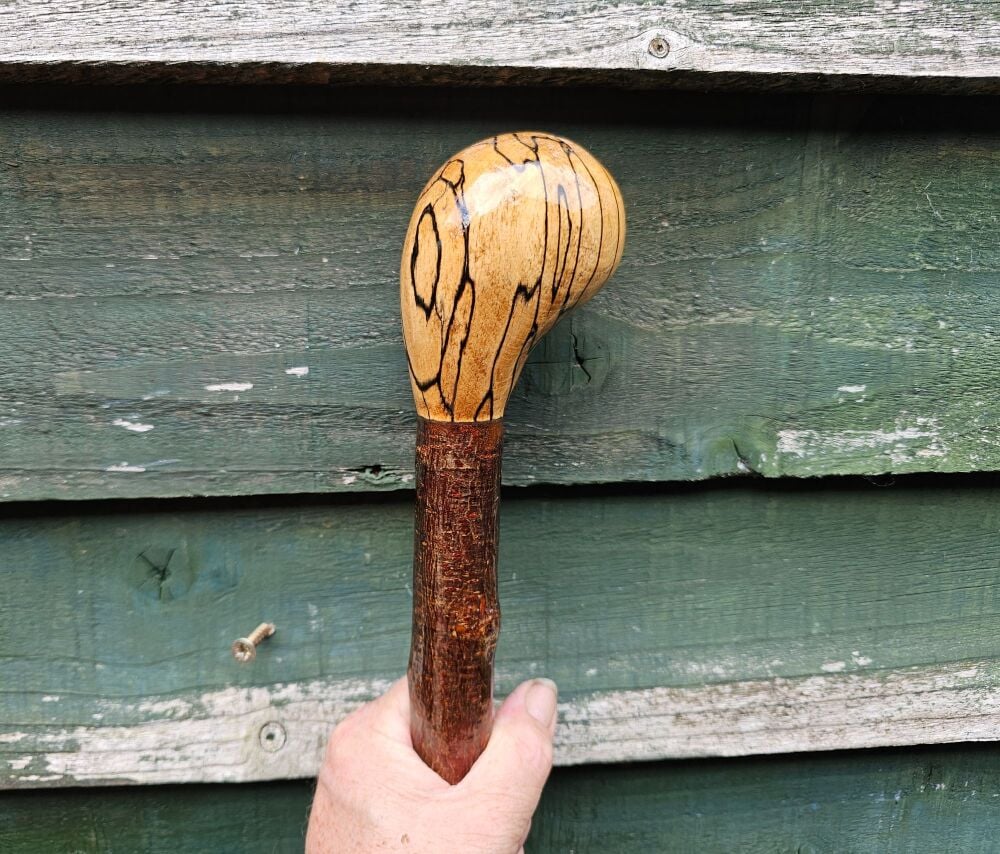 Irish blackthorn walking stick with an Irish beech handle. sku331ew