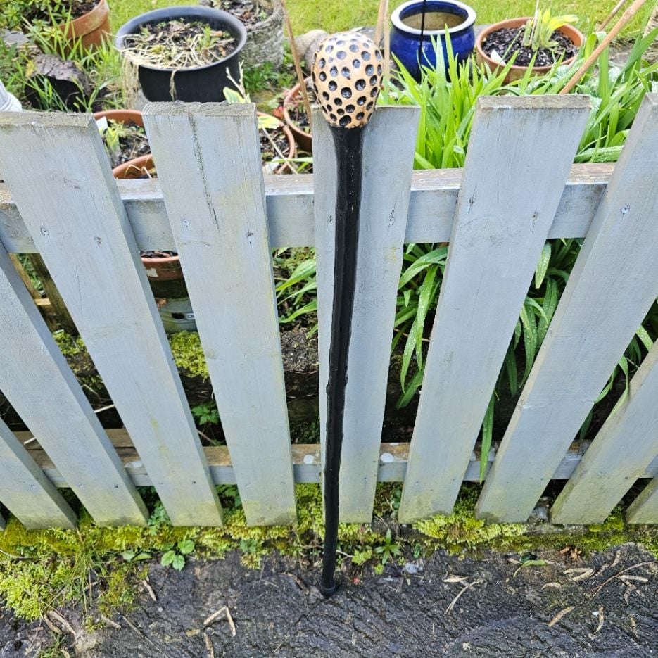 IRISH BLACKTHORN WALKING STICK WITH A PUMMEL HANDLE 41 INCHES LONG CAN BE S