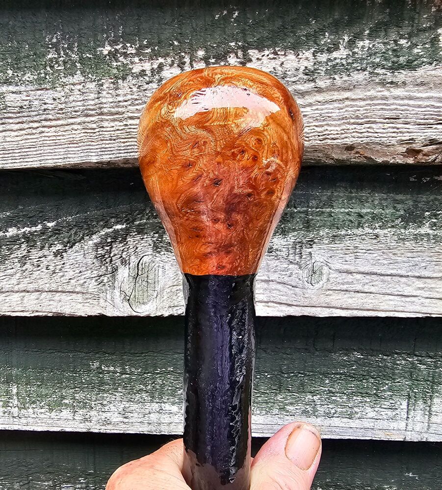 IRISH BLACKTHORN WALKING STICK WITH AN IRISH BURL ELM HANDLE 833EW
