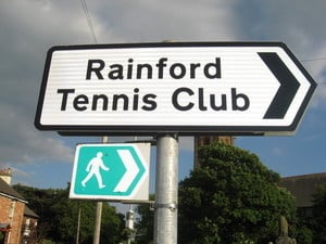 Rainford Tennis Club - Road Sign