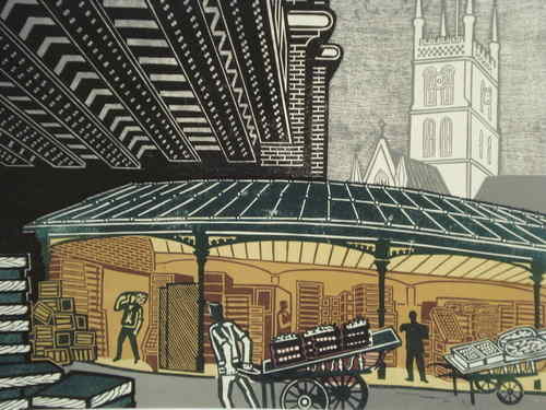 Borough Market, Limited Edition print by Edward Bawden