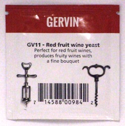 Gervin GV11 Red Fruit Wine Yeast - sachet