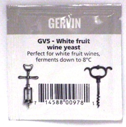 Gervin GV5 White Fruit Wine Yeast - sachet