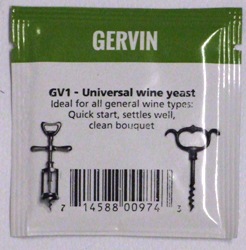 Gervin GV1 Universal Wine Yeast - sachet