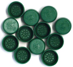 Spare screw caps for PET bottles (12's) - Green for use with Youngs 1ltr PE
