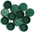Spare screw caps for PET bottles (12's) - Green for use with Youngs 1ltr PET Bottles