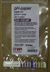 pH strips for testing the acidity of wine. Range 2,8 - 4,6 pH