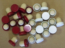 Plastic Topped Flanged Corks - Red or White