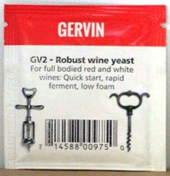 Gervin GV2 Robust Wine Yeast - sachet