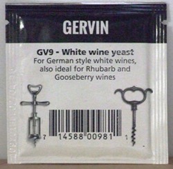 Gervin GV9 White Wine Yeast - sachet