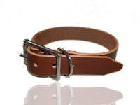 Hand stitched leather dog collars