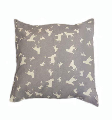 Labrador Retriever Silhouette Breed Specific Dog Cushion Grey