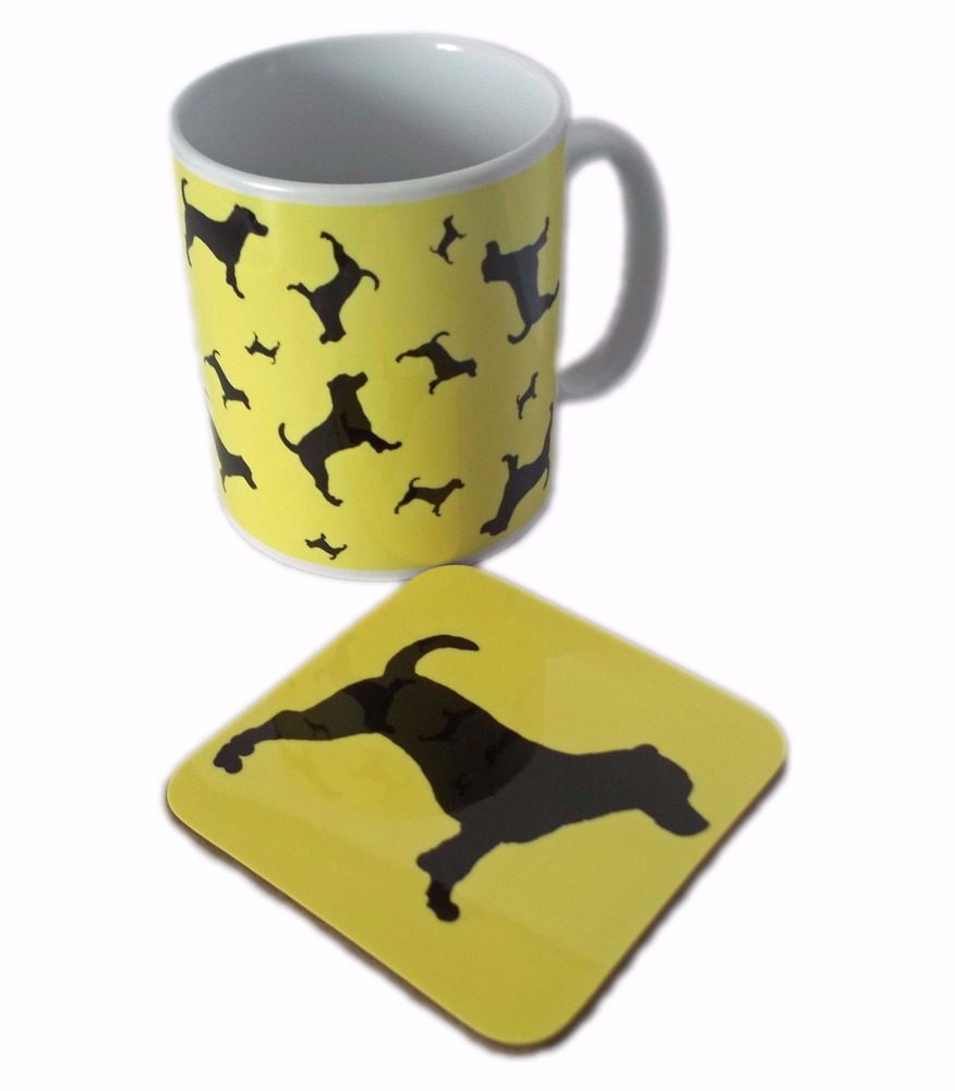 Jack Russell Terrier Dog Silhouette JR Ceramic Mug And ...