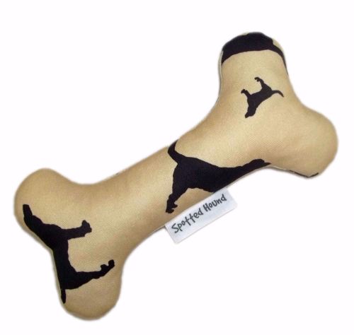 Beagle Hound Silhouette Breed Specific Plush Bone Dog Toy Beige