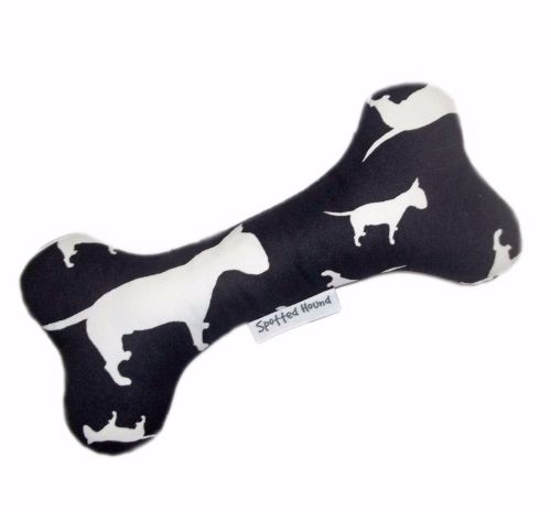 English Bull Terrier EBT Silhouette Breed Specific Plush Bone Dog Toy Black