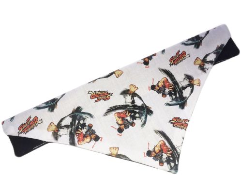 Official Street Fighter Classic Ryu Hadoken Arcade Dog And Cat Bandana Whit