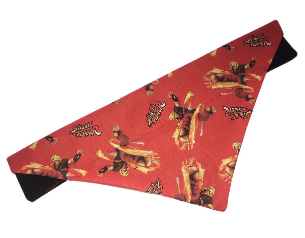 Official Street Fighter Classic Ken Arcade Dog And Cat Bandana Red