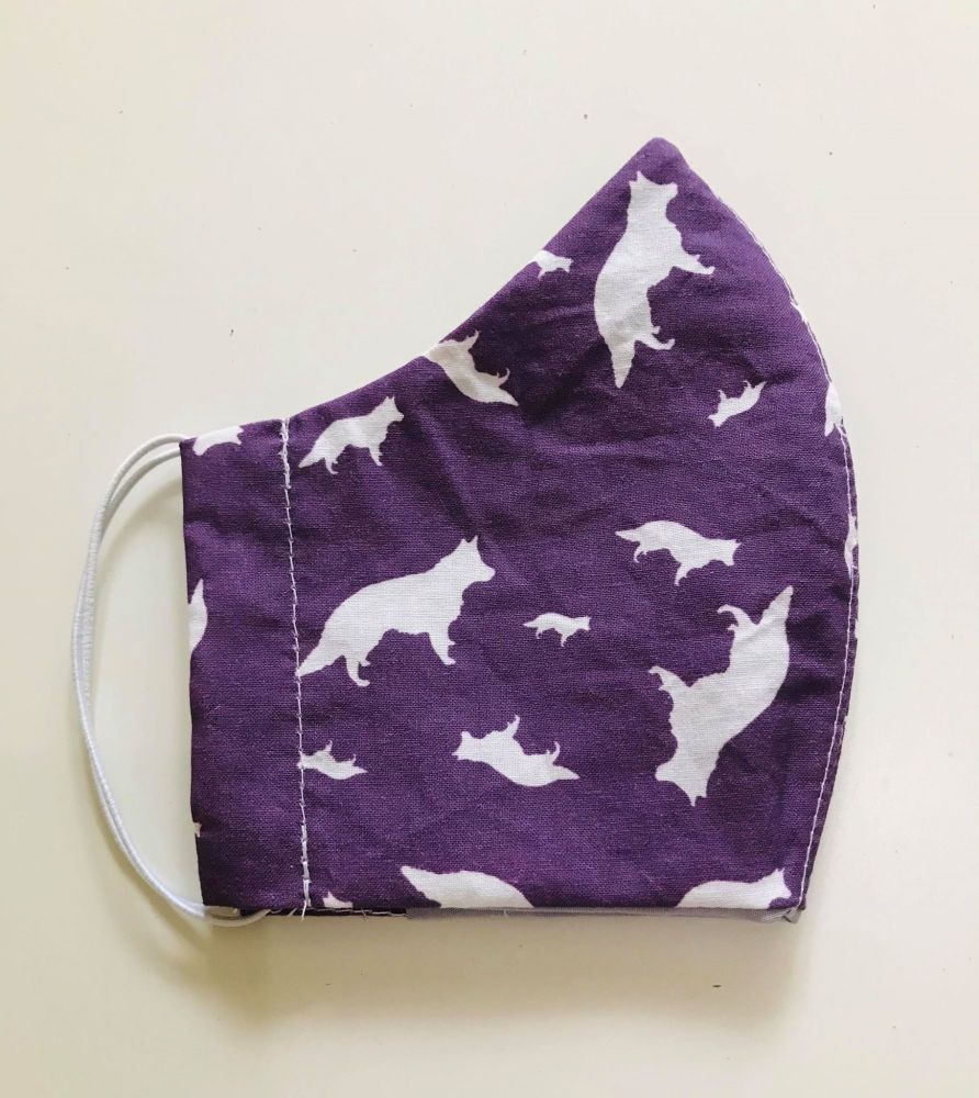 German Shepherd GSD Dog Print Designer Facemask Facecover Alsation
