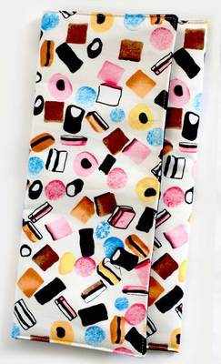 Handmade liquorice allsorts print oversized clutch
