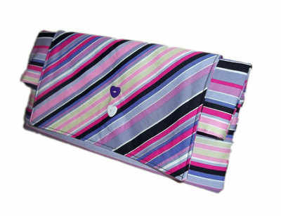 Candy stripe clutch bag