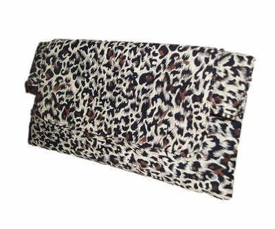 Leopard print clutch bag