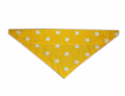 Yellow and white star print dog bandana