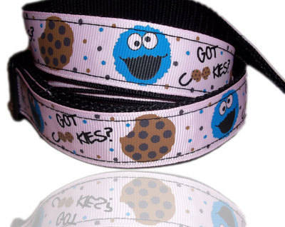 The Cookie Monster Pink Retro Print Dog Collar