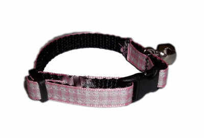 Pink gingham cat collar