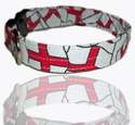 England Fabric Wrapped St Georges Cross Dog Collar